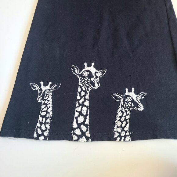Cite maxi black dress with giraffe images and pocket. Animal print. Logenlook - Picture 5 of 8